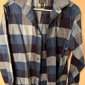 Jos. A. Bank Navy and Light Blue Check Shirt